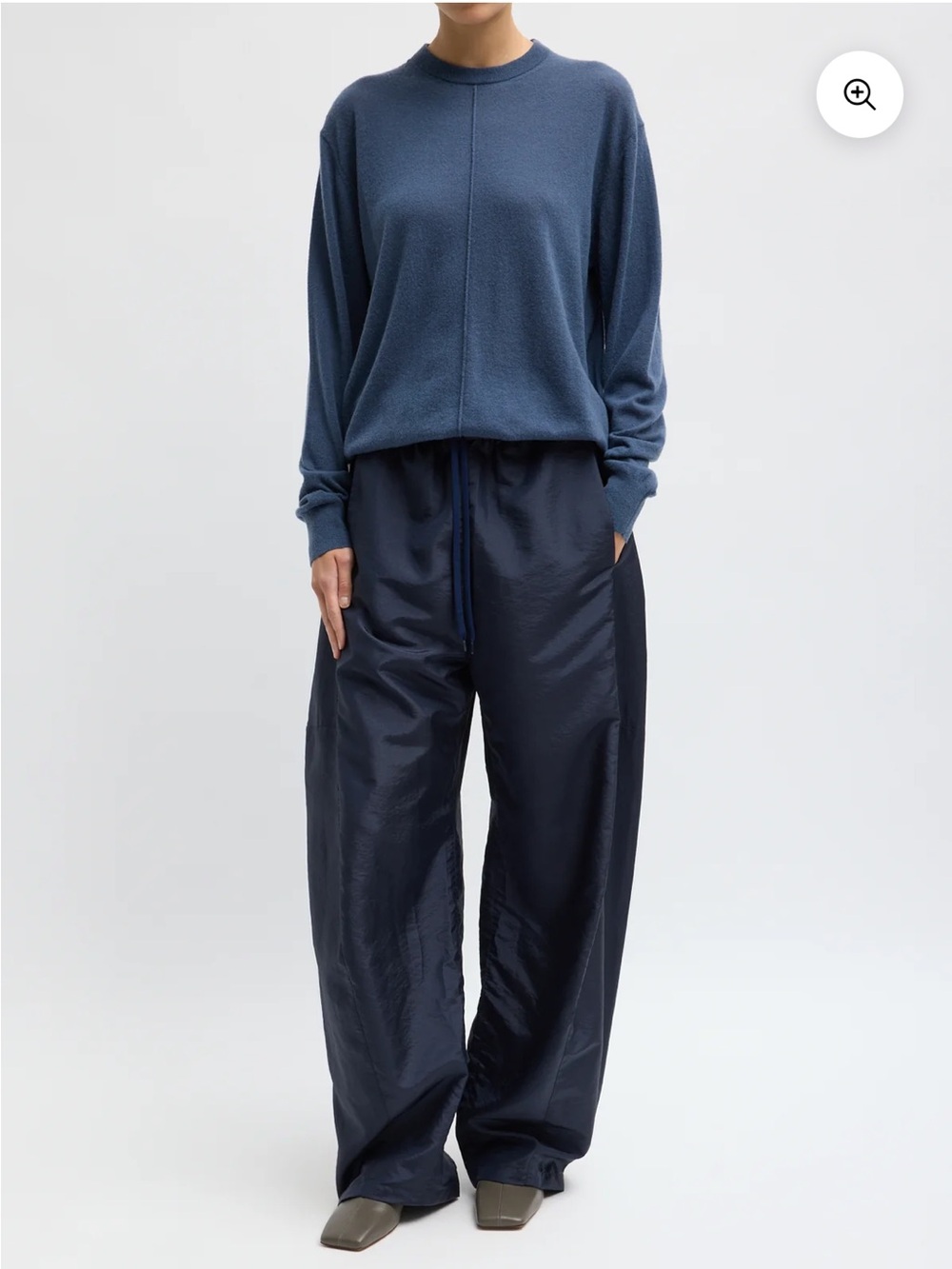 NWT Tibi Crispy Nylon Winslow Pant navy size XS-short
